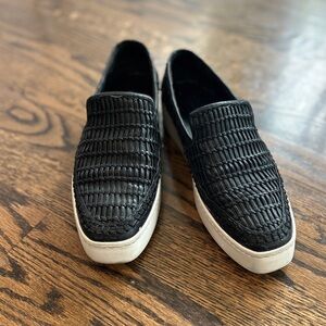 Vince - Black Woven Slip-On Sneakers